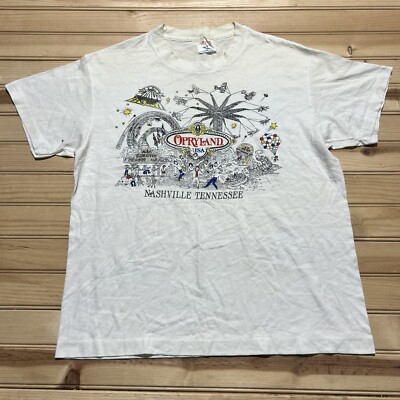 Vintage 80s Opryland Chaos Roller Coaster Shirt Nashville Theme Park Size Large