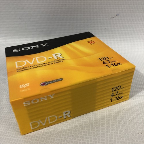 Sony DVD-R 10 Pack, Brand New! Factory Sealed! 120min 4.7 GB AccuCORE