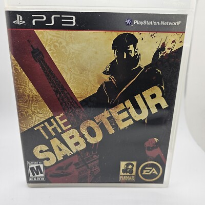 The Saboteur PS3 Game, Box & Manual EA Pandemic Studios Mature Action Adventure