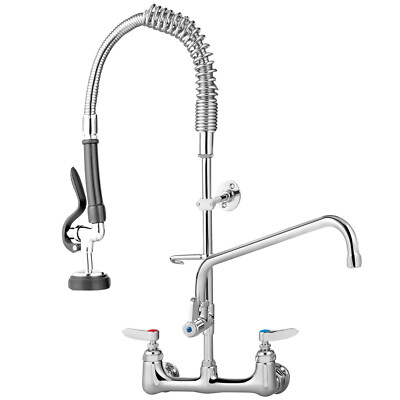 VEVOR Commercial Pre-Rinse Kitchen Sink Faucet w/ Sprayer Mixer Tap 21-47in