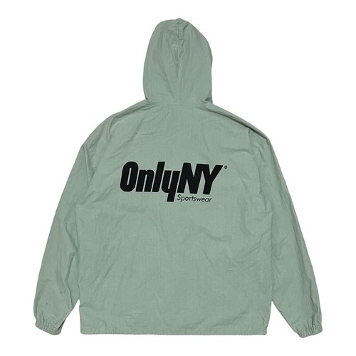 Only NY Court Logo Full Zip Hooded Windbreaker Jacket Green