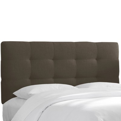 Skyline Furniture Tufted Headboard King Linen Charcoal