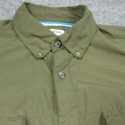 Magellan Shirt Mens Small Olive Green Angler Fit Mag Wick Outdoors Fish Gear