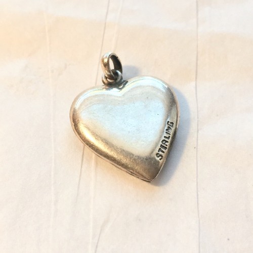 Vintage Sterling Silver Charm Butterfly Puffy Heart
