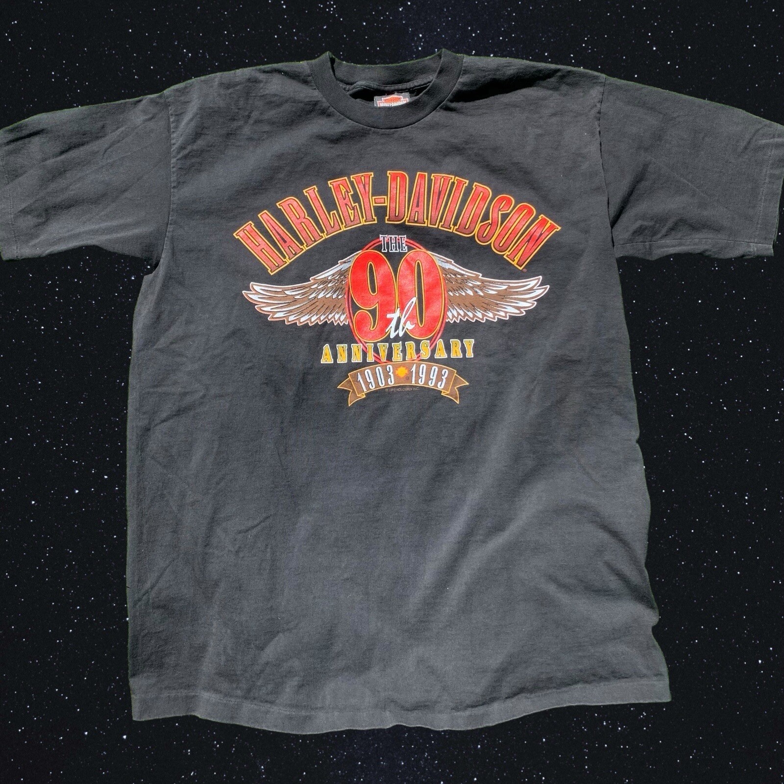 Vintage 1993 Harley Davidson 90th Anniversary Shirt Size Large Western Biker
