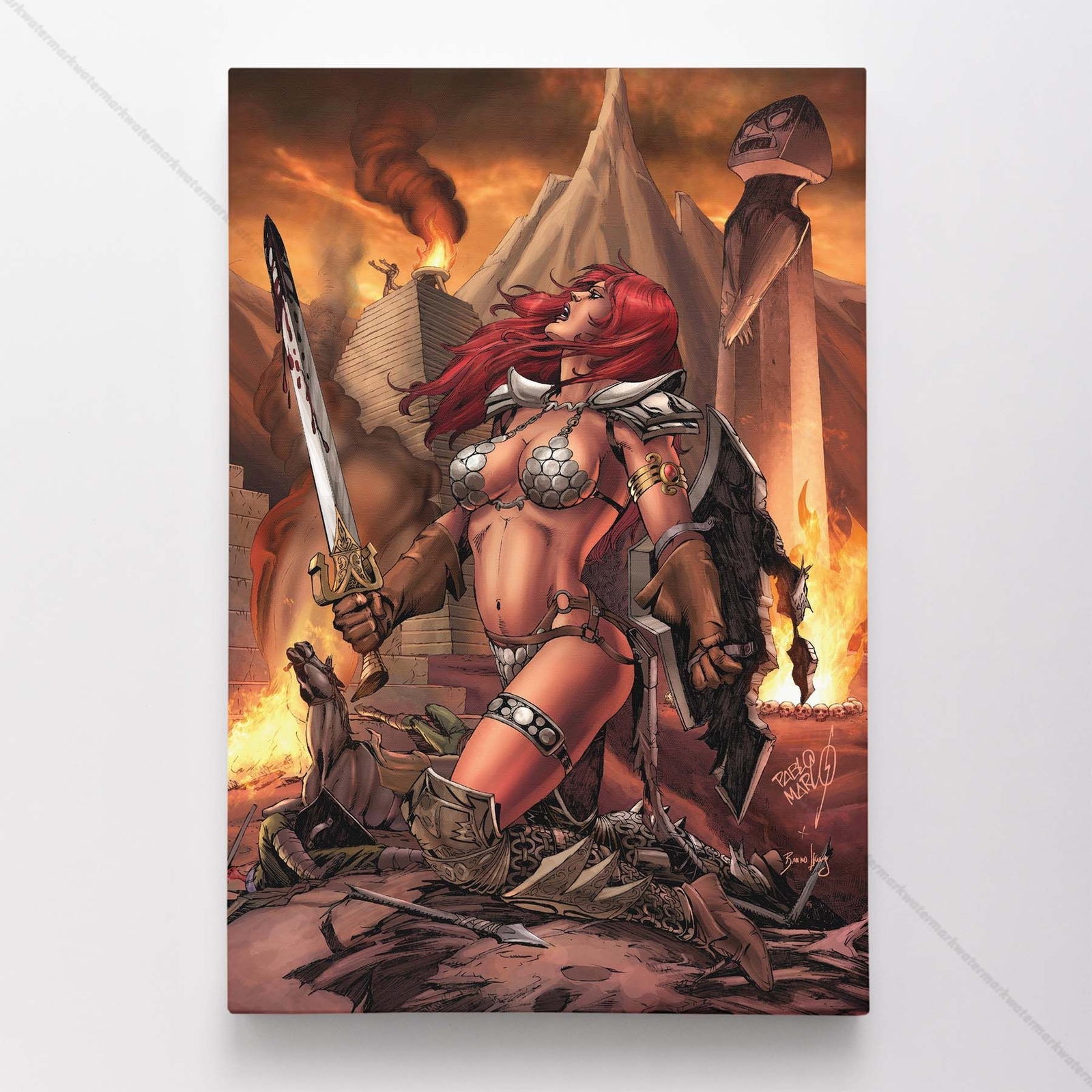 Red Sonja Poster Canvas Comic Book Art Print #1531