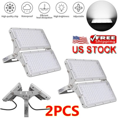2PCS 200W Led Flood Light Lamp Security Outdoor Module Spotlights Cool White