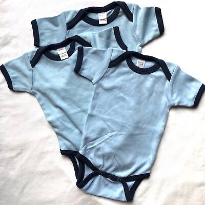 6 New 0-3 Month Monag Baby Bodysuits Lot Blue Tan You Choose Color Bundle 