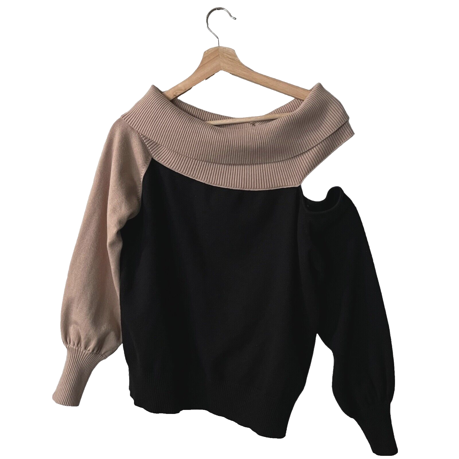 LE LIS Sweater Size Small Colorblock Cold Shoulder Cowl Neck LE LIS Sweater Size Small Colorblock Cold Shoulder Cowl Neck