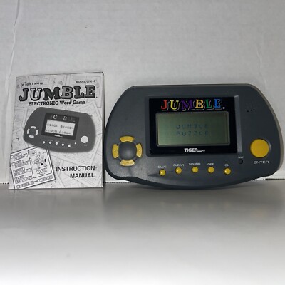 Tiger Electronics Jumble Hand Held Game 1998 Console with Manual Tested & Works