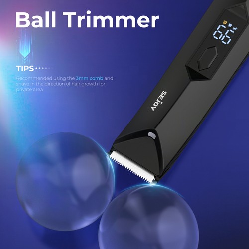 SEJOY Electric Manscaping Pubic Hair Trimmer Waterproof Groin Ball Body Shaver