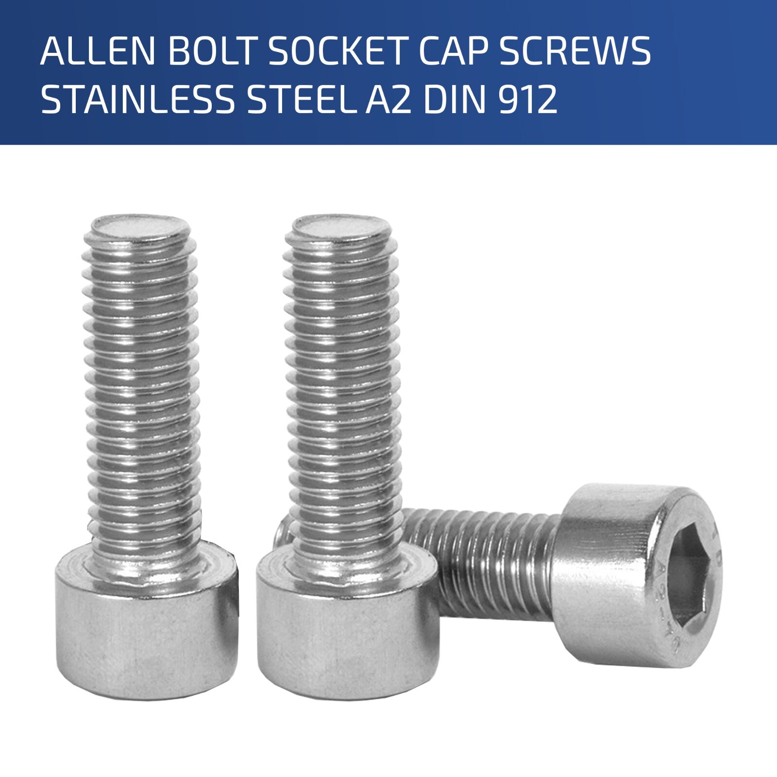 M3 x 10MM ALLEN CAP SCREWS BOLTS STAINLESS STEEL SOCKET SCREW HEX HEAD DIN 912