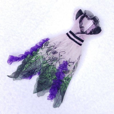 Monster High Dress Amanita Nightshade Lavender Green Purple Floral Wrap Only