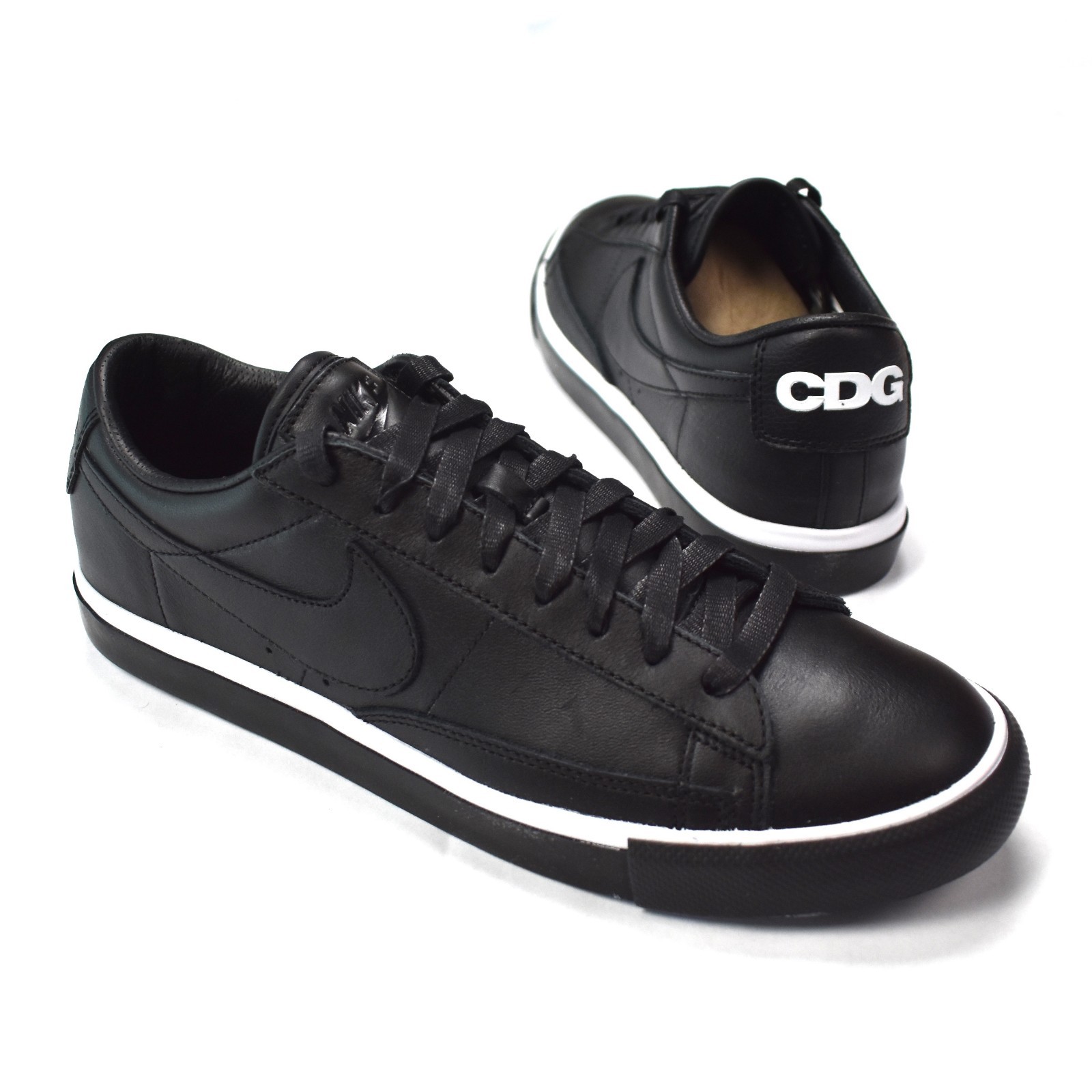 Pre-owned Nike Comme Des Garcons Black  Cdg Blazer Low Sneakers Shoes Ds 2016 Authentic