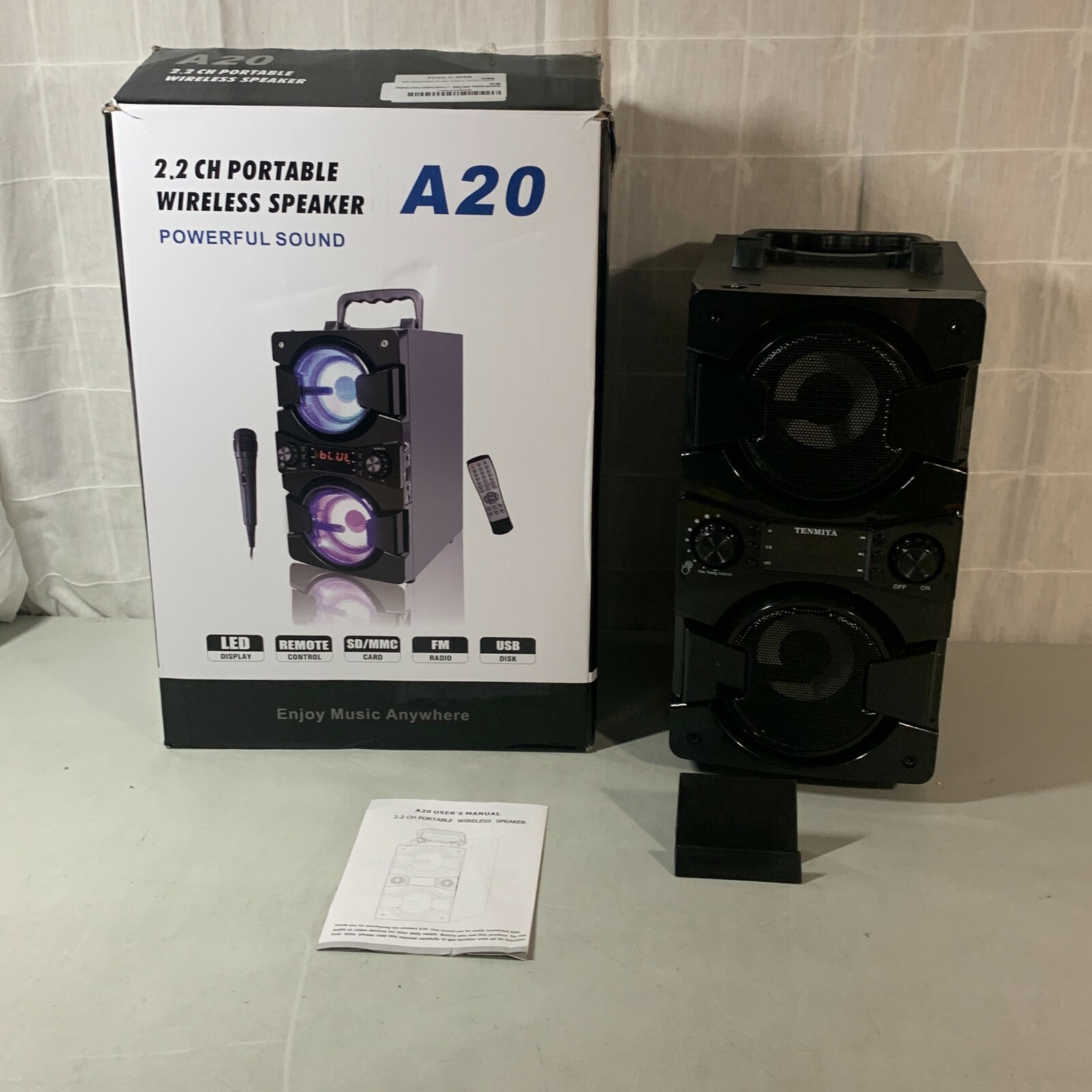 User Manual Tenmiya A20 Black 2.2 Channel Portable Wireless Bluetooth