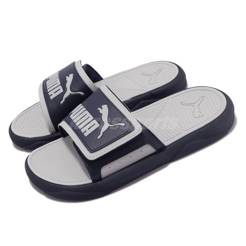 

Puma Royalcat Comfort Темно-серые мужские повседневные сандалии унисекс с ремешком без шнуровки 372280-20, Синий, Royalcat Comfort