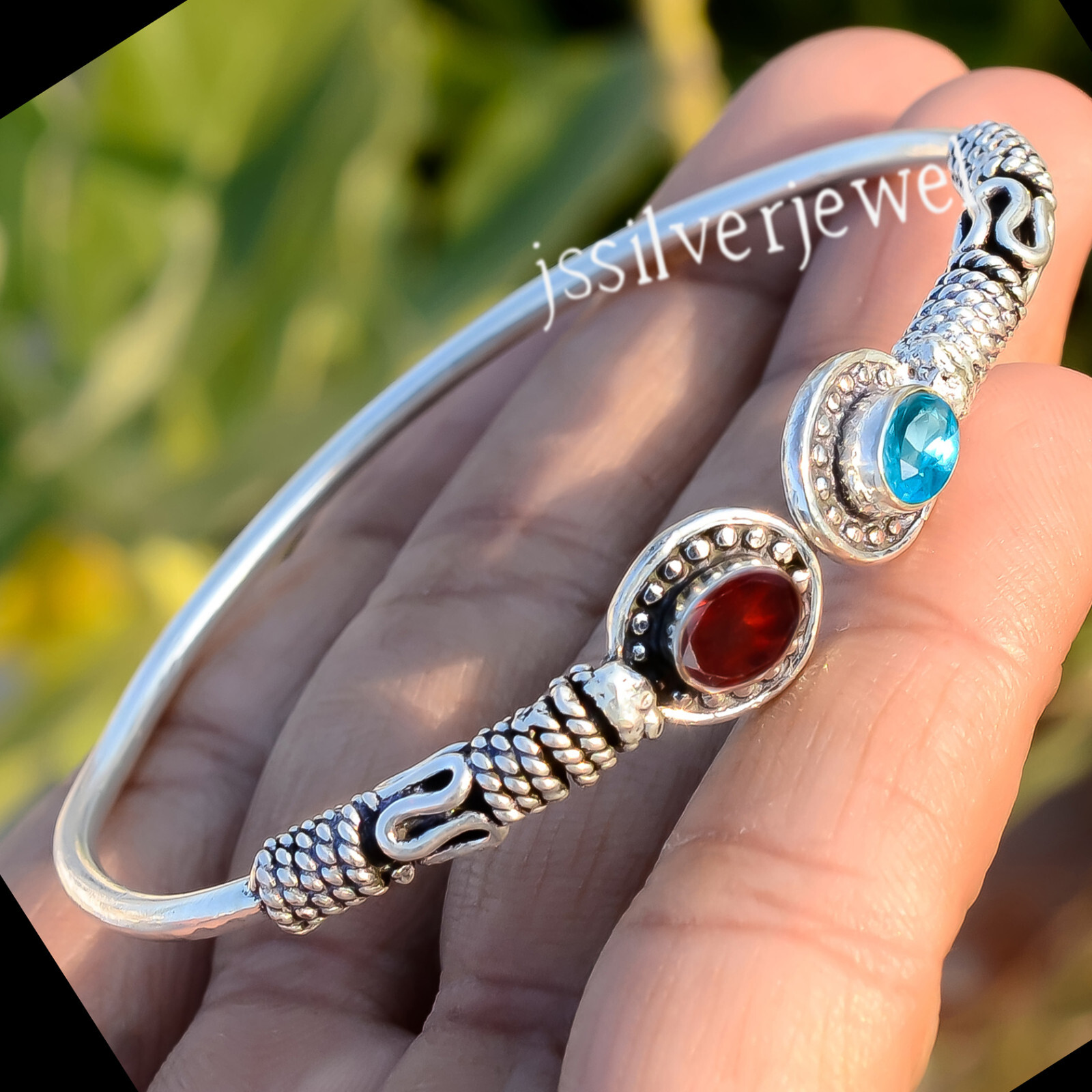 ruby ＆blue topaz bracelet K18 ラスト ruby ＆blue topaz bracelet K18 ラスト Ruby and Blue Topaz