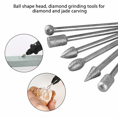20Pcs 120 Grit Diamond Burr Set Drill Bits Set for Dremel Tool Rotary Grinding