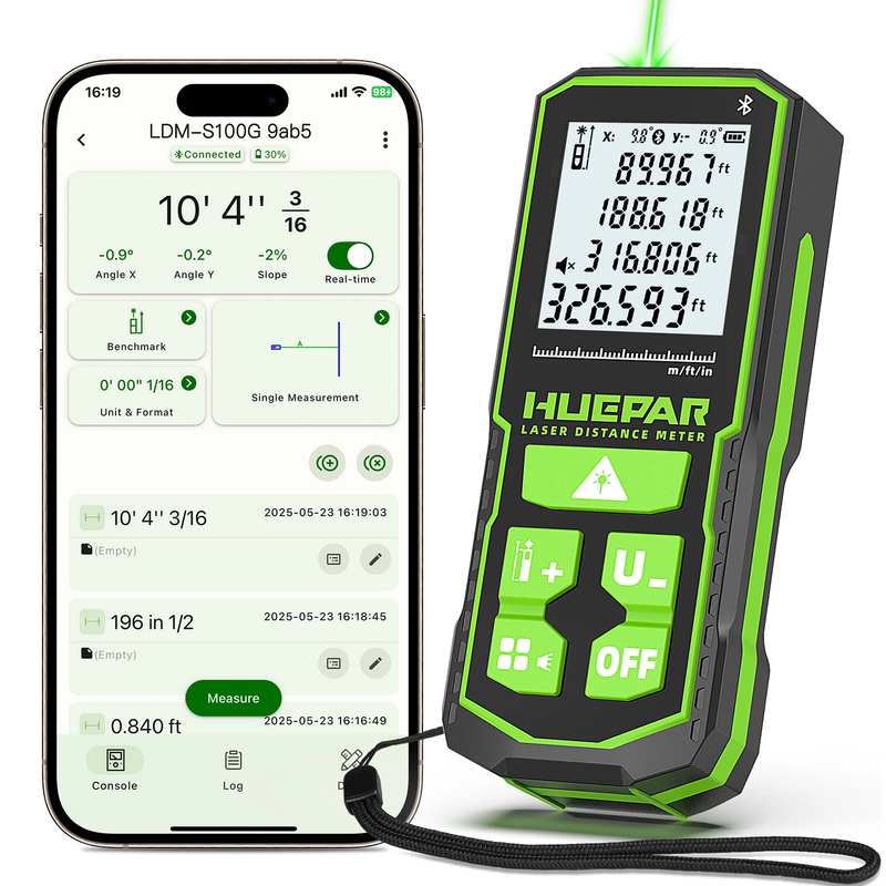 1/16in Accuracy Laser Distance Measurement Tool Bluetoothed Green Laser Measurin