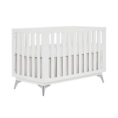 SweetPea Baby Dream On Me Ultra Modern 4-in-1 Convertible Crib in White, Gree...