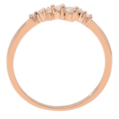Pre-owned Pucci 0.28ct Round Vvs1 Simulated Diamond Cluster Pyramid Promise Band 14k Rose Gold In White/colorless