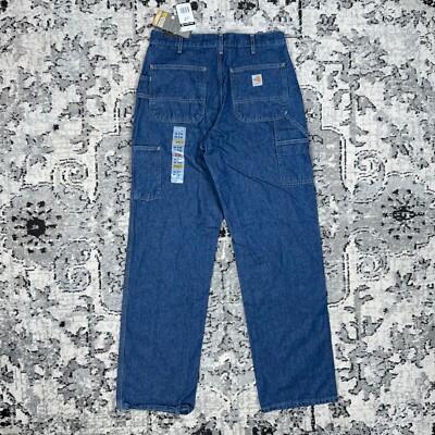 Carhartt FR 2112 Flame Resistant Dungaree Jeans Carpenter Mens 32x34 FRB13-DNM