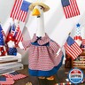 Yeyeplum 4th of July Goose Outfit Set for 23'' Plastic Lawn Porch Goose Statue Clothes Patriotic Skirt with Flag Independence Day Costume for 4th of July Outdoor Patio Yard Lawn Art Decor