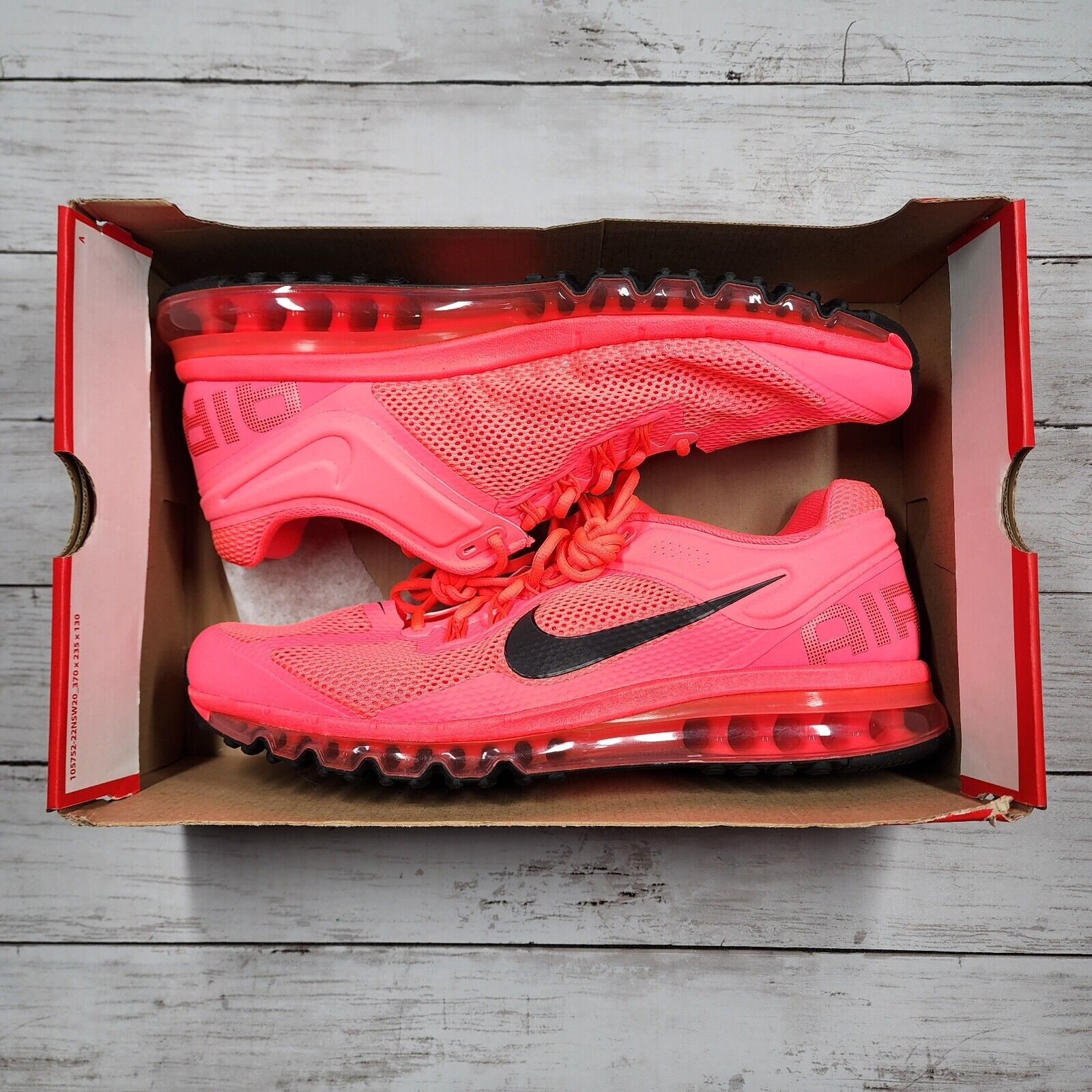 NIKE Air Max 2013 Hot Punch Black Bright Crimson HF3660 600 Sz 15 New NoLid