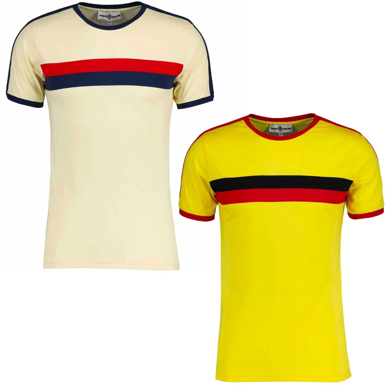 NEW MADCAP MENS RETRO 70s 80s 90s TAPED RINGER T-SHIRT SLIM NEW MADCAP MENS RETRO 70s 80s 90s TAPED RINGER T-SHIRT SLIM