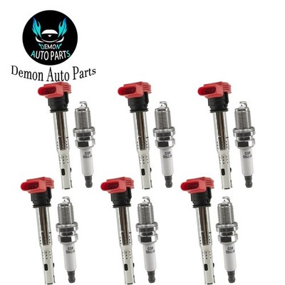 6pcs Ignition Coil and Spark Plug For 2005-2010 Audi A4 Quattro 3.2L V6