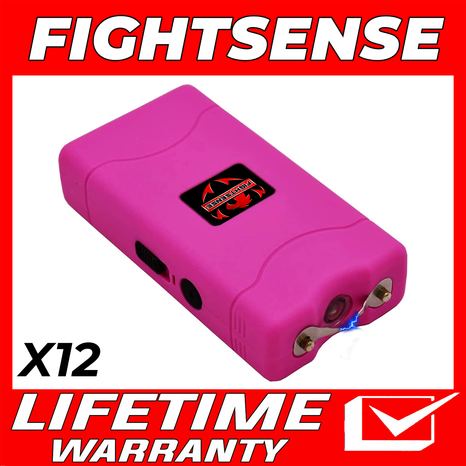 FIGHTSENSE(12) WholeSale  Heavy Duty Rechargable StunGun with LED Flashlight New