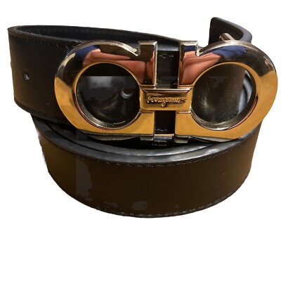 Salvatore Ferragamo men's Belt size EU 105 US Pants 38-40 Leather,  Gold Buckle