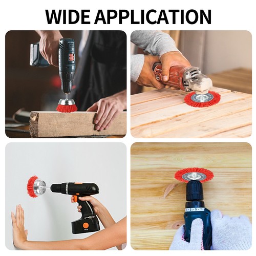 5pcs Nylon Filament Abrasive Wire Brush Wheel & Cup Brush Set with 1/4 Hex Shank