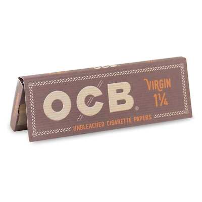OCB Virgin 1 1/4 Rolling Papers 1.25 Unbleached (Full Box of 24 Booklets)