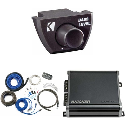 KICKER CX400.1 Mono Amplifier & 8AWG Amp Install Kit ( Includes RCAS ) w/ Bas...