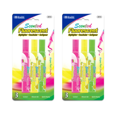 6 pcs Unique Fruit Scented Fluorescent Highlighter Combo (3/Pack)