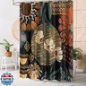 MitoVilla Boho Floral Small Stall Shower Curtain 36 x 72, Abstract Flower Narrow Half Size Chic Shower Curtains for Retro Bathroom Decor, Botanical Bohemian Shower Curtain 36 inch