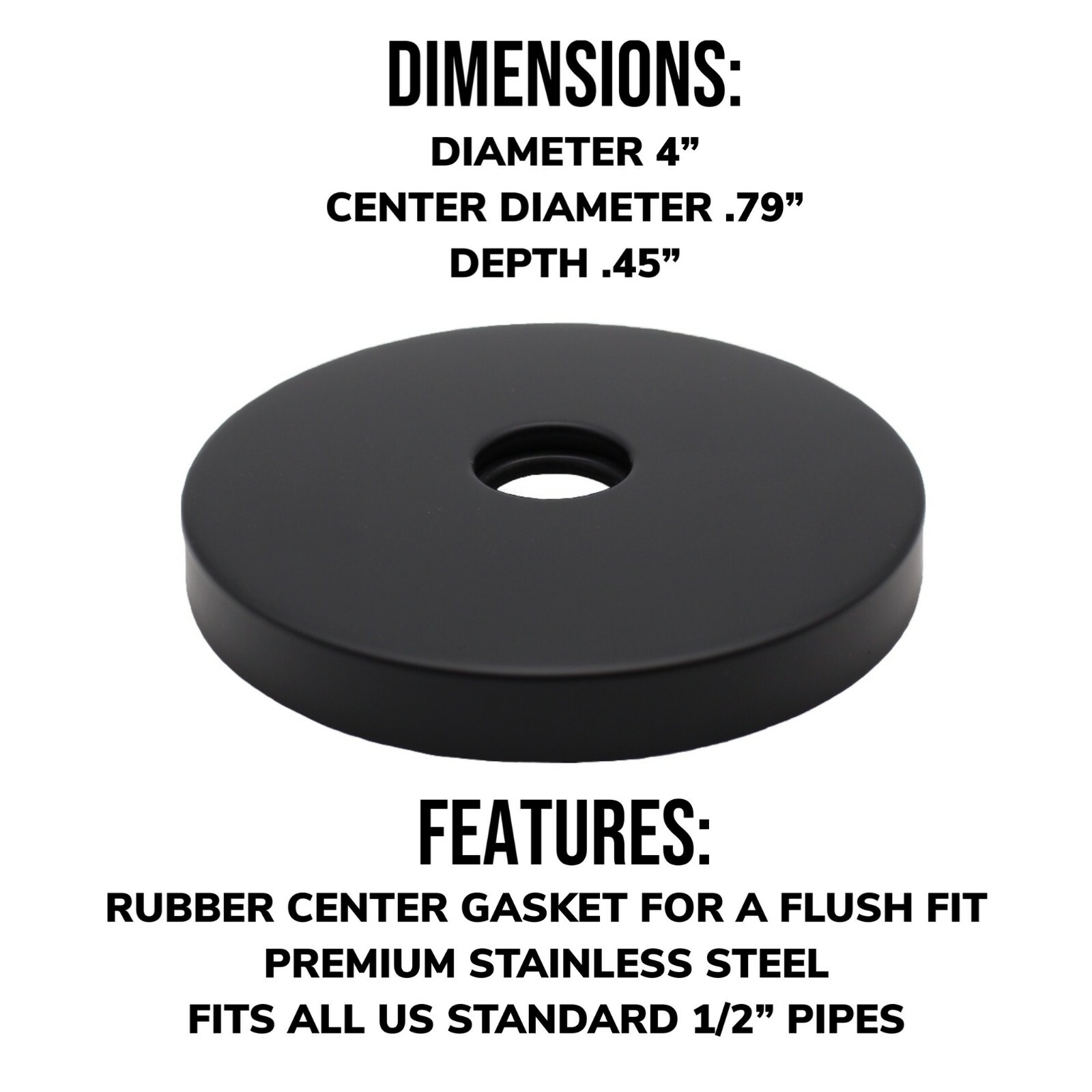 Corla 4" Modern Extra Large Shower Arm Flange Replacement Escutcheon Cover Plate