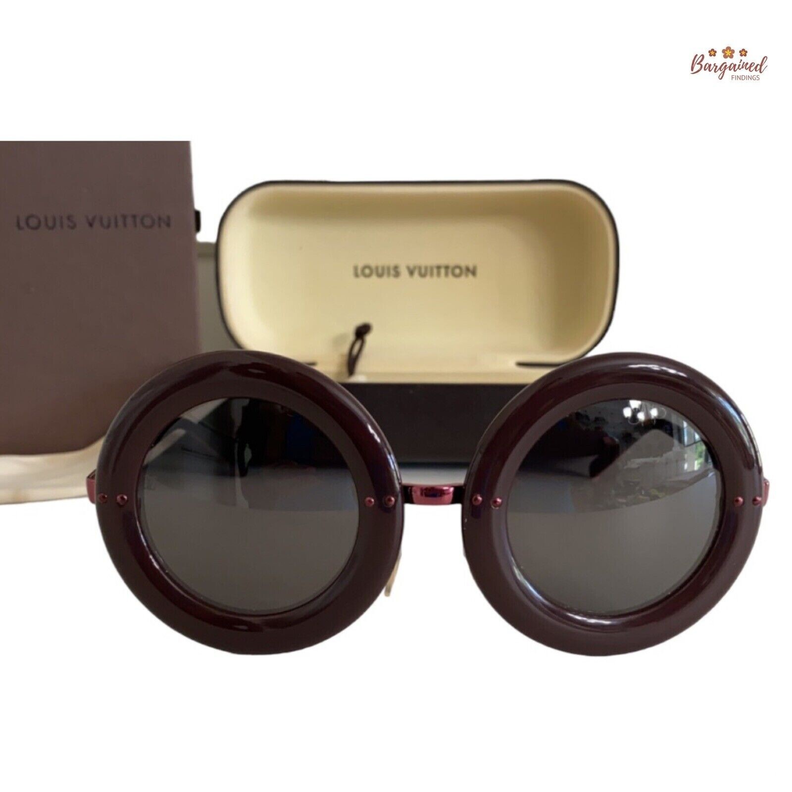 Authentic LOUIS VUITTON Plum Round Frame Nelly Sunglasses