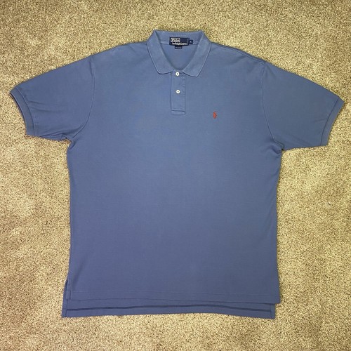 Vintage Polo Ralph Lauren Shirt Mens XL Soft Blue Ribbed Droptail