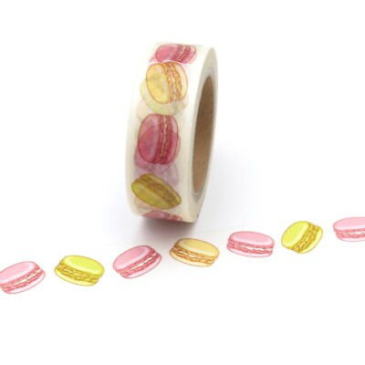 Washi Tape Macaron Pink & Yellow Yo Yo Biscuits  15mm x 10m