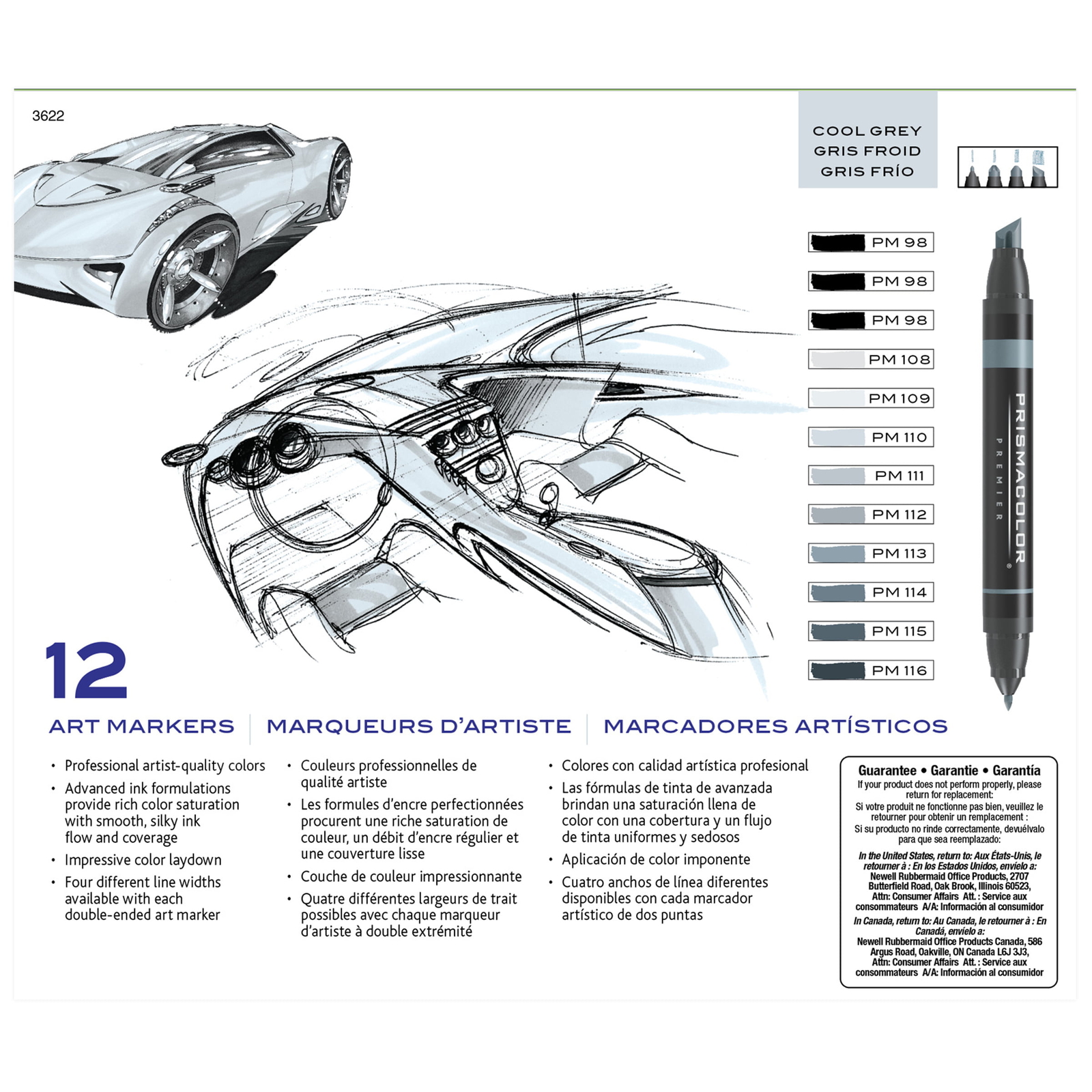 Premier Double-Ended Art Markers, Fine and Chisel Tip