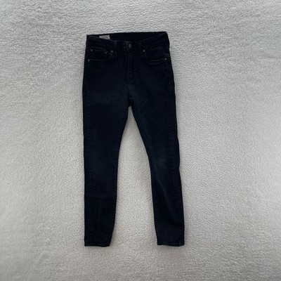Levis Jeans Mens 29x30 Black 510 Skinny Premium Denim Grunge Goth Minimalist