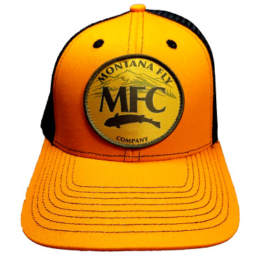 MFC - Montana Fly Company Trucker Cap Hat - Adjustable, Orange & Black