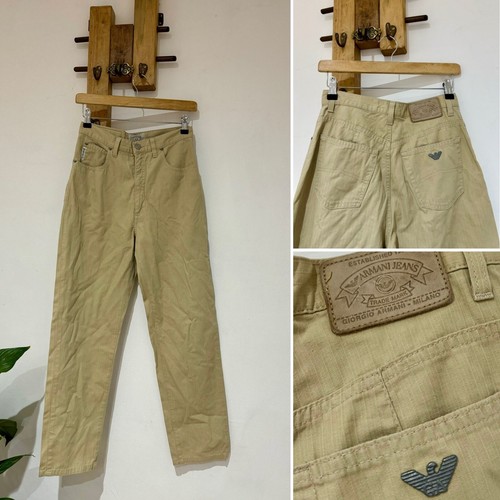 Armani Vintage Y2K Eco Stone Beige High Waisted Tapered Leg
