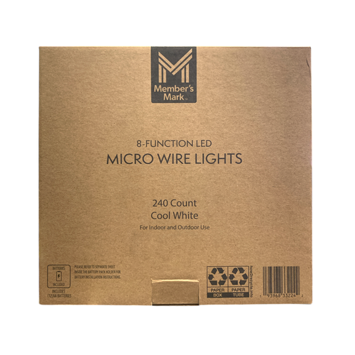 Участники отмечают 8 функциональных светодиодных ламп Micro Wire, холодный белый, количество 240 штук