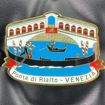 ITALY METAL FRIDGE MAGNET VENICE GONDOLA RIALTO BRIDGE VENEZIA SOUVENIR 