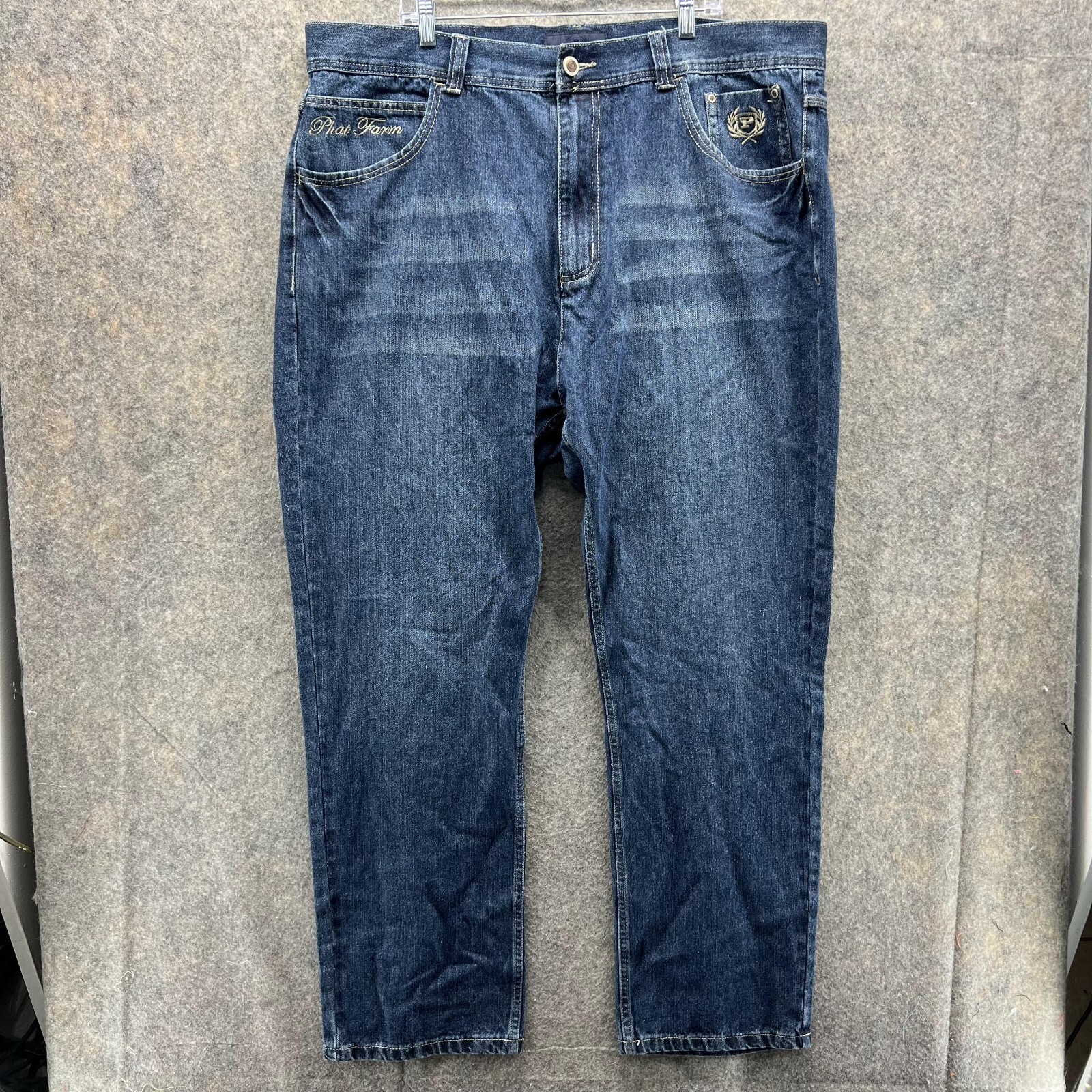 パンツ PHAT FARM suede baggy denim pants y2k Vintage Phat Farm Jeans Men's 36x32 Blue Denim Baggy