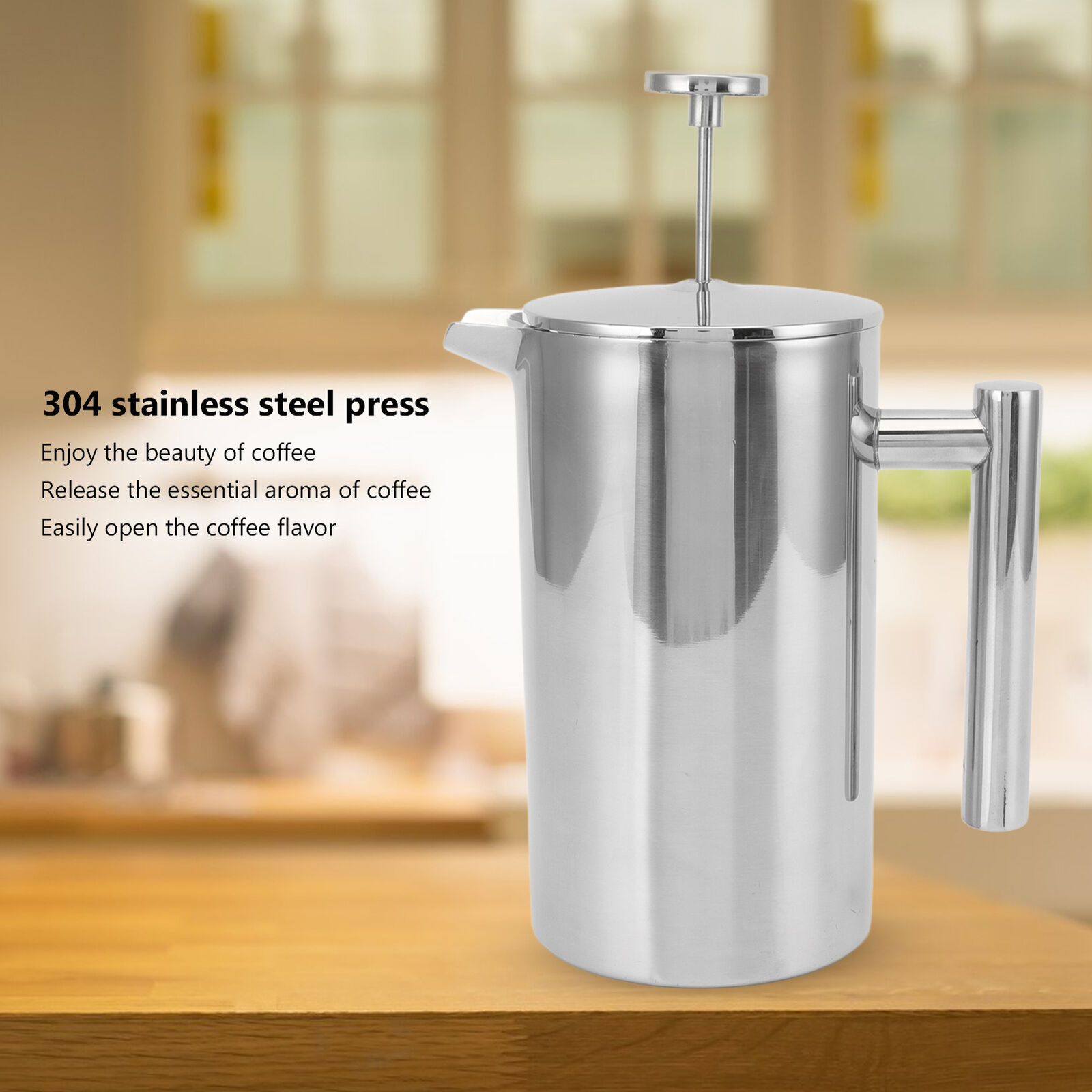 Coffee Maker 304 Stainless Steel Double Wall Teapot Hand Brewed