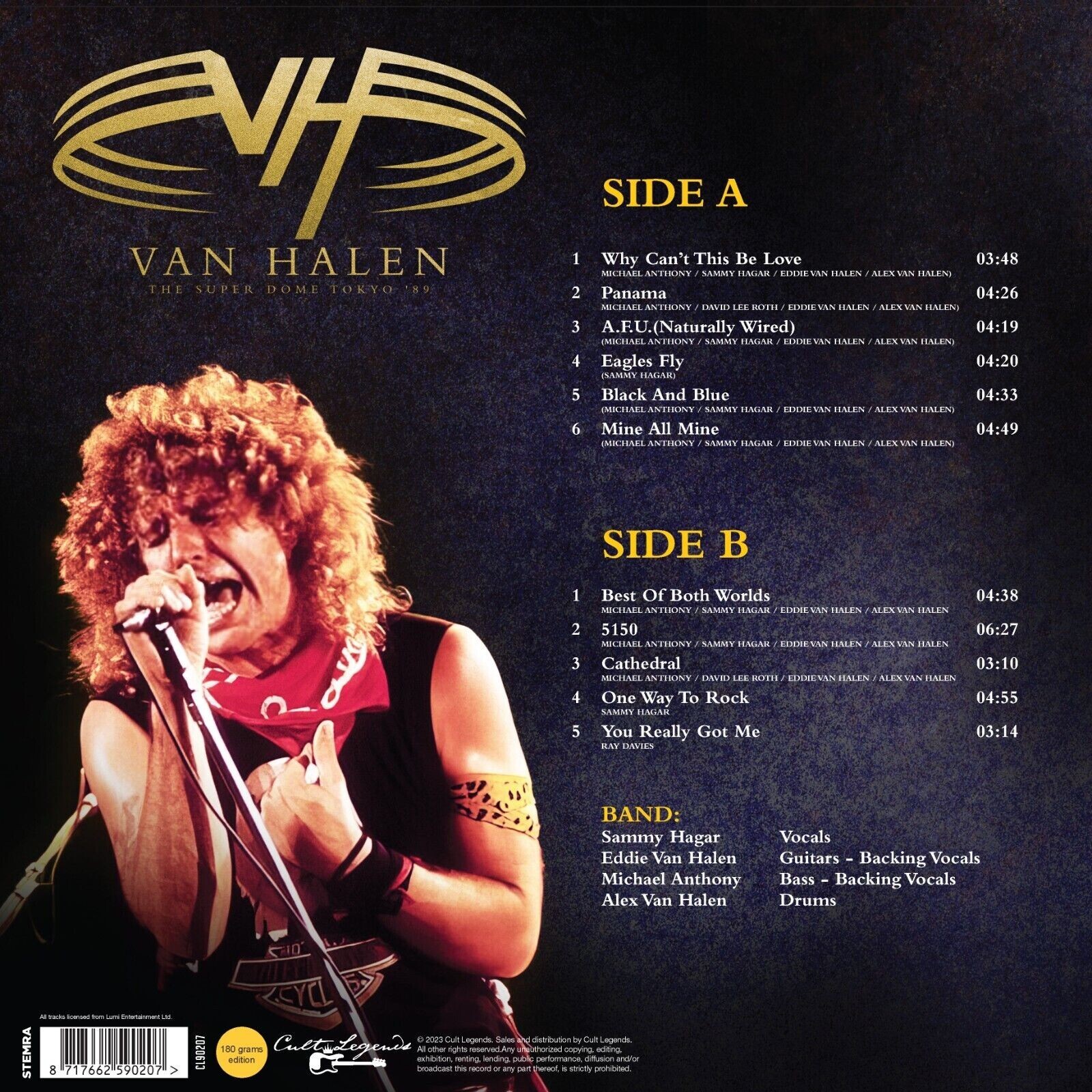 VAN HALEN Live at The Super Dome Tokyo 1989 12" 180g Vinyl LP NEW